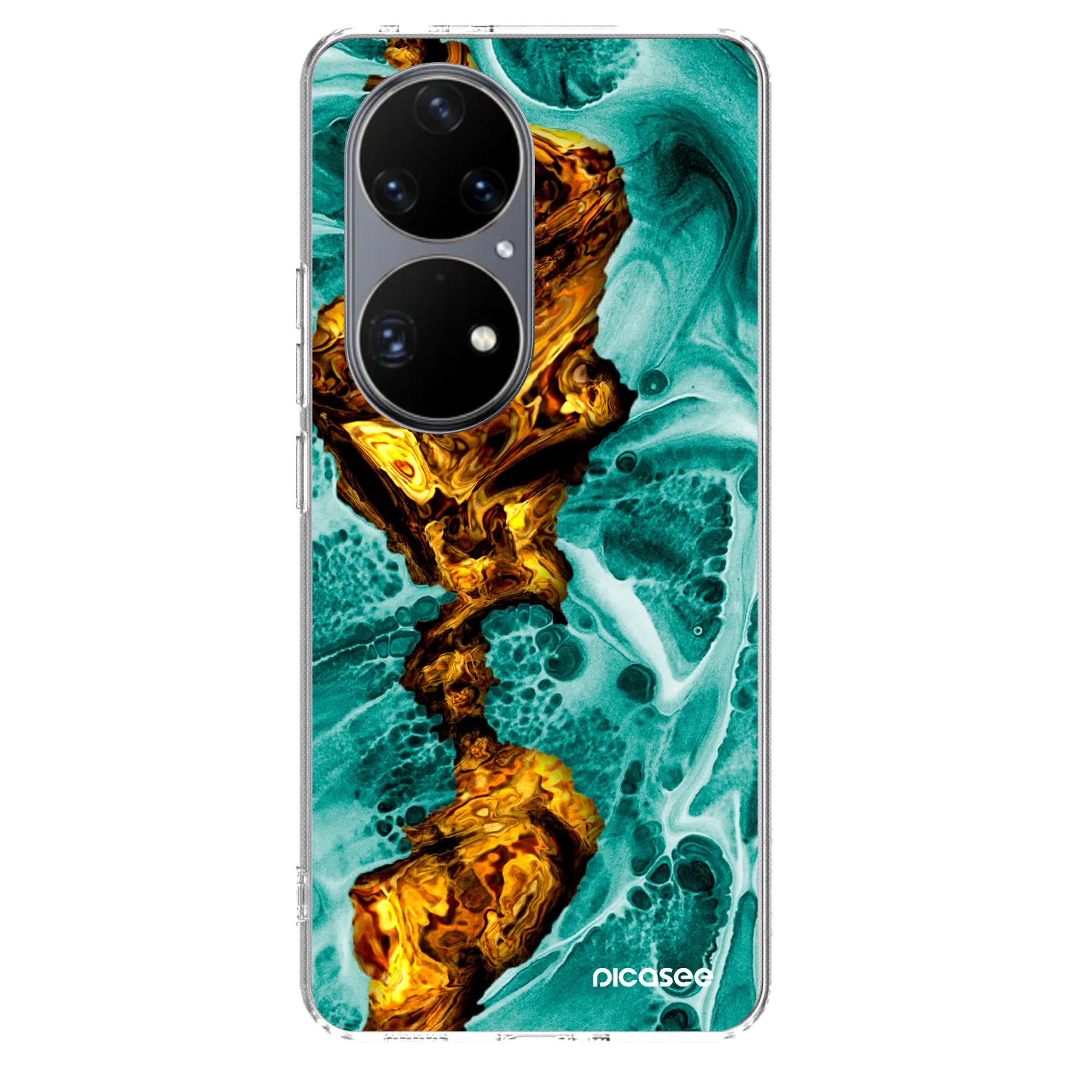 Picasee silikonska prozirna maskica za Huawei P50 - Goldsky
