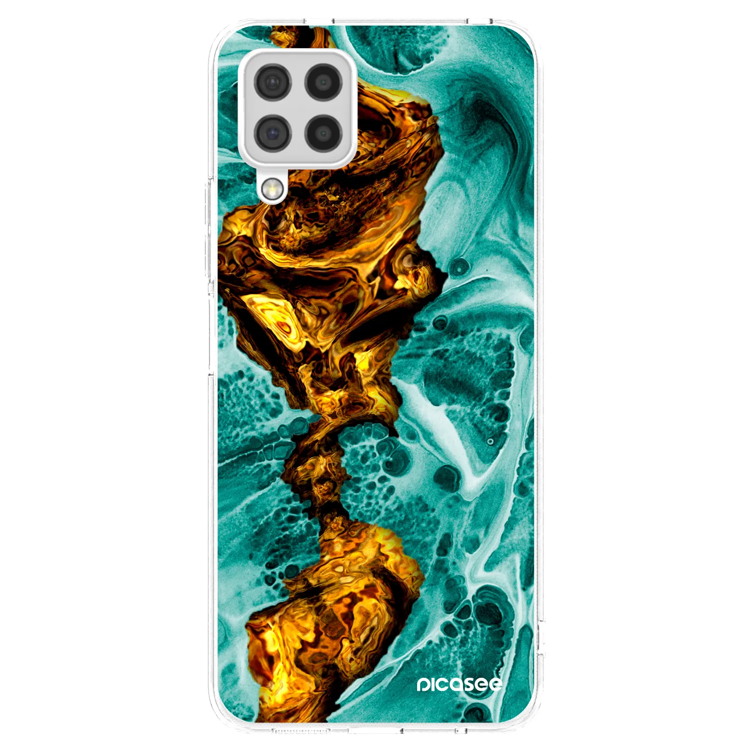 Picasee silikonska prozirna maskica za Samsung Galaxy A22 A225F 4G - Goldsky