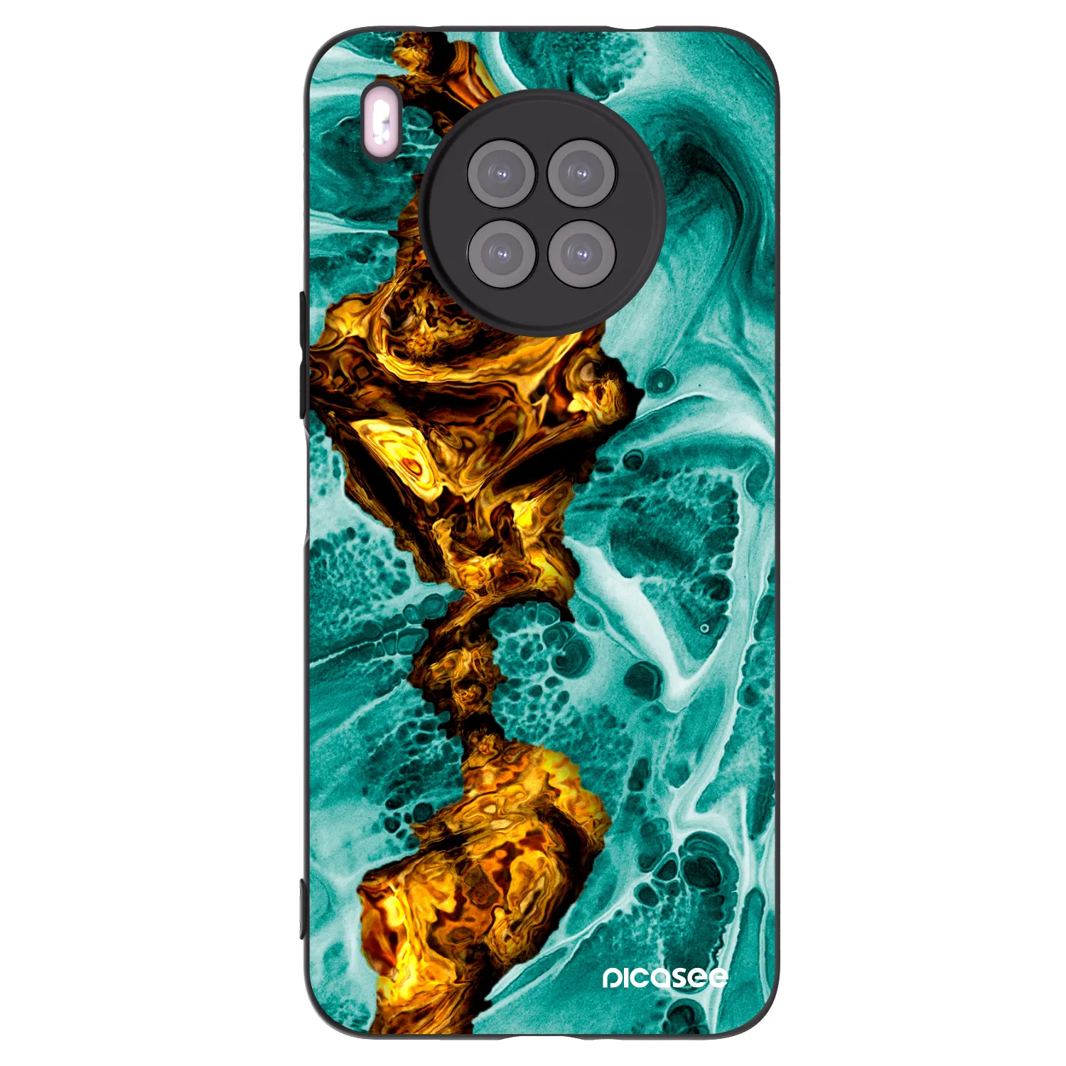 Picasee crna silikonska maskica za Huawei Nova 8i - Goldsky