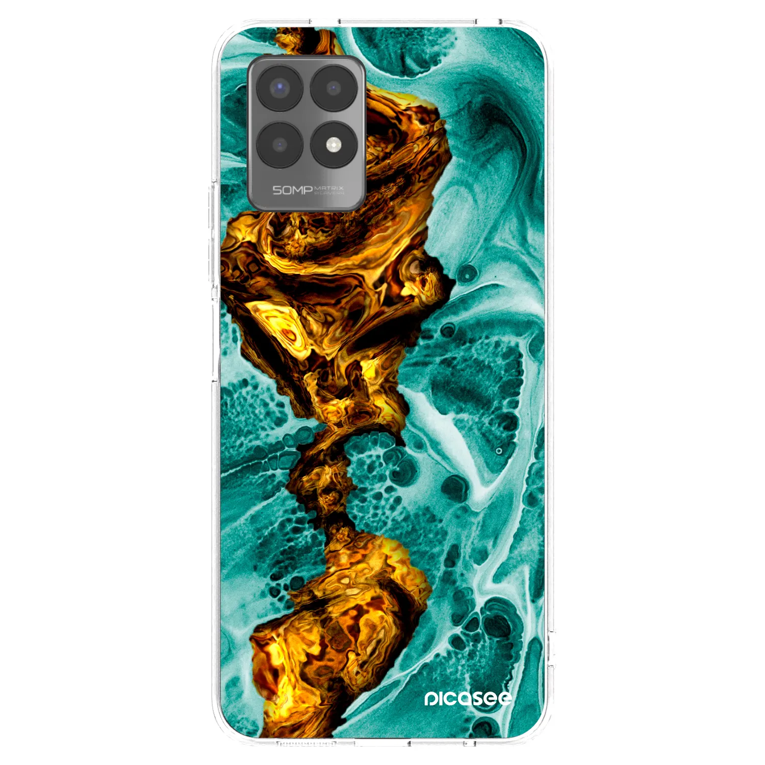 Picasee silikonska prozirna maskica za Realme 8i - Goldsky
