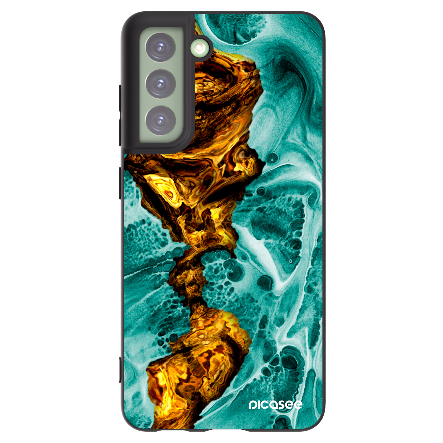 Picasee crna silikonska maskica za Samsung Galaxy S21 FE 5G - Goldsky