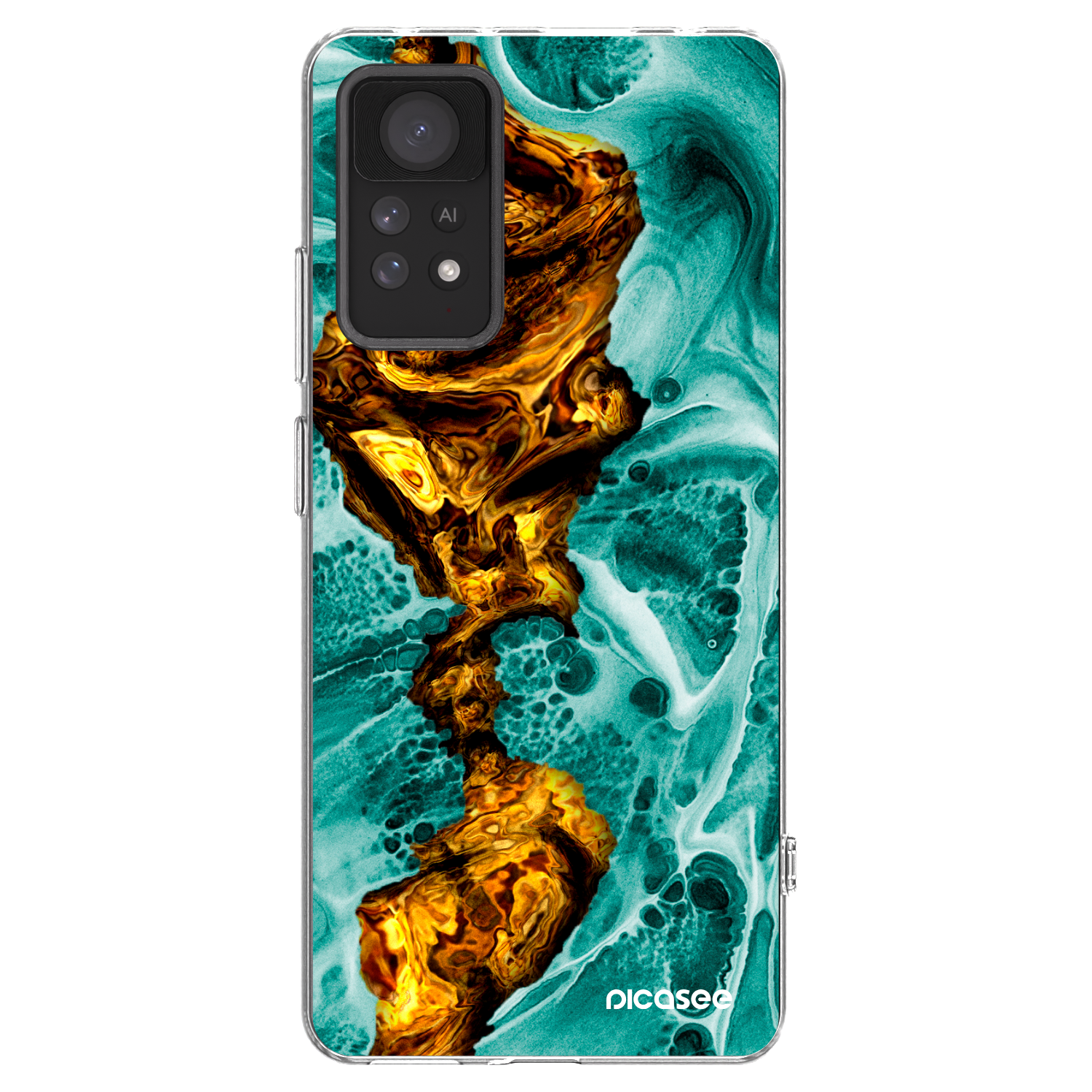 Picasee silikonska prozirna maskica za Xiaomi Redmi Note 11 Pro - Goldsky