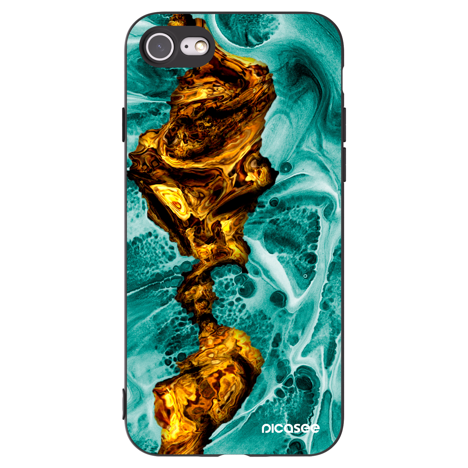Picasee crna silikonska maskica za Apple iPhone SE 2022 - Goldsky