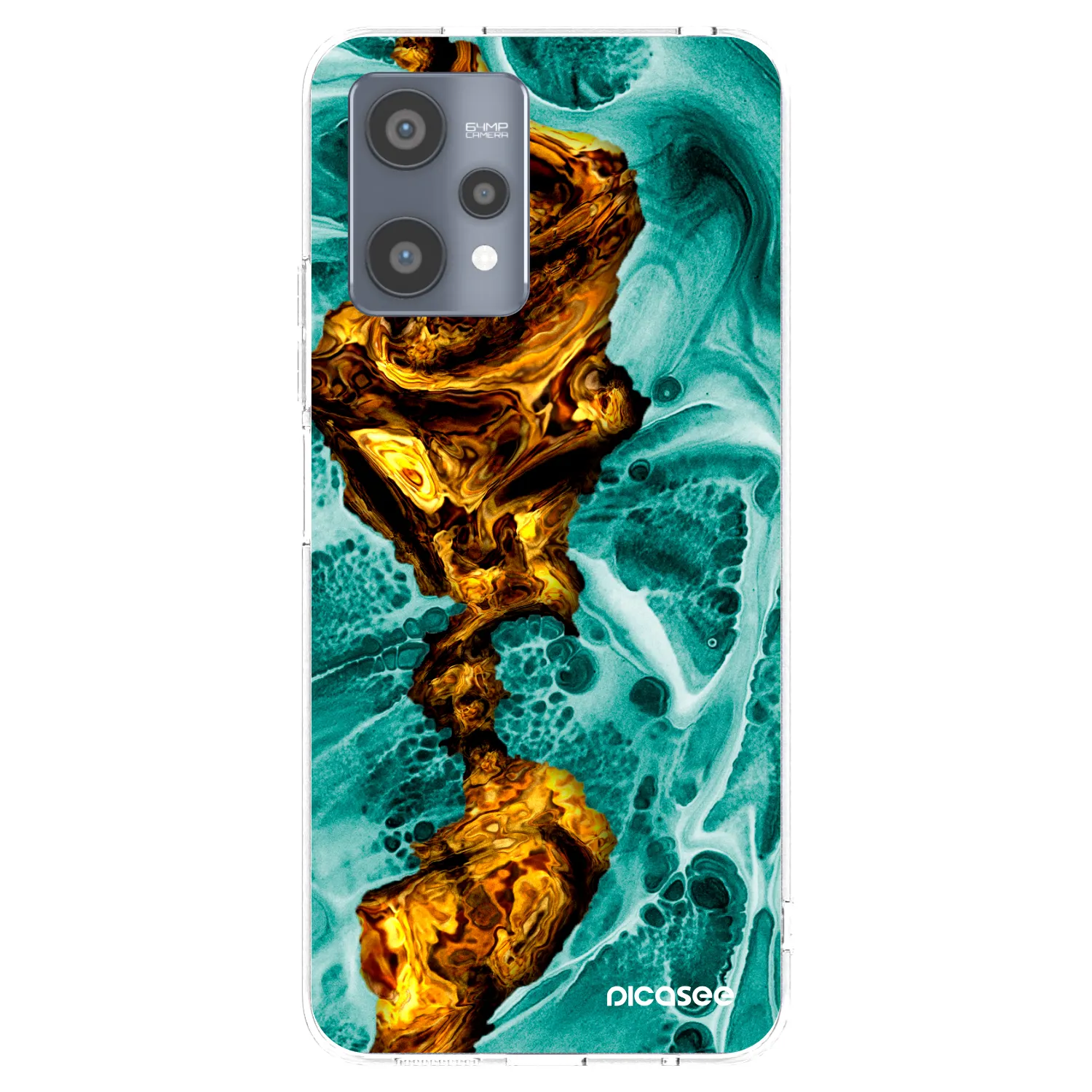 Picasee silikonska prozirna maskica za Realme 9 Pro 5G - Goldsky