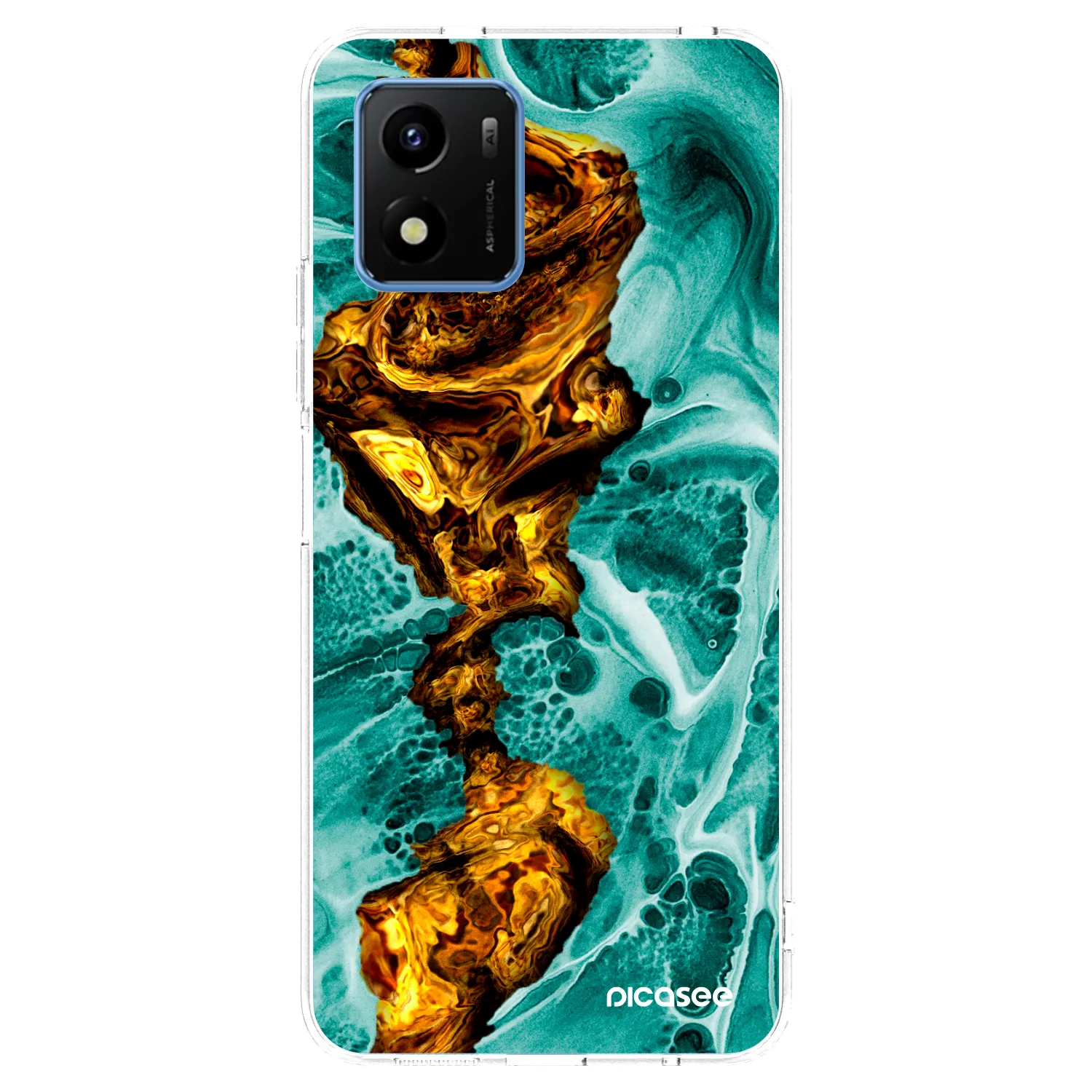 Picasee silikonska prozirna maskica za Vivo Y01 - Goldsky