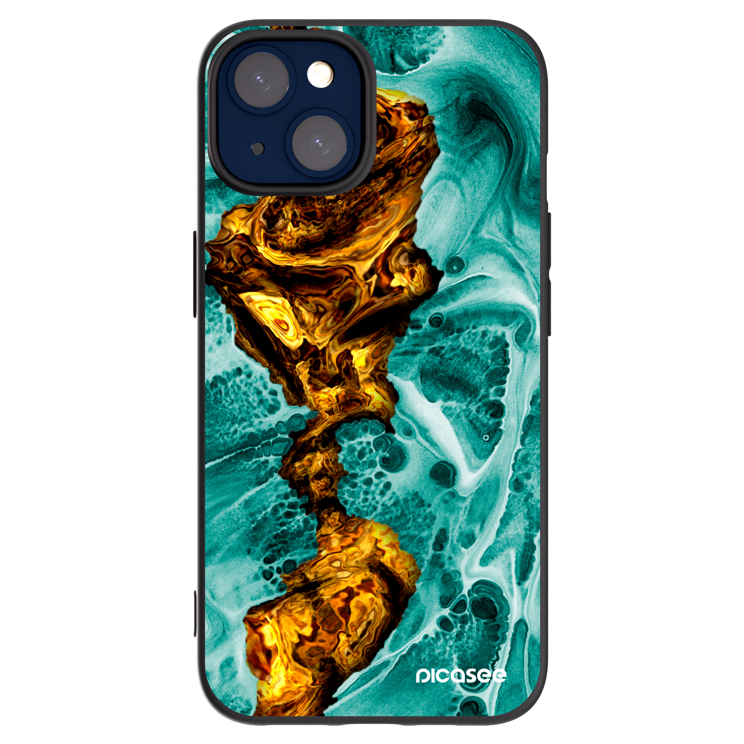 Picasee crna silikonska maskica za Apple iPhone 14 - Goldsky