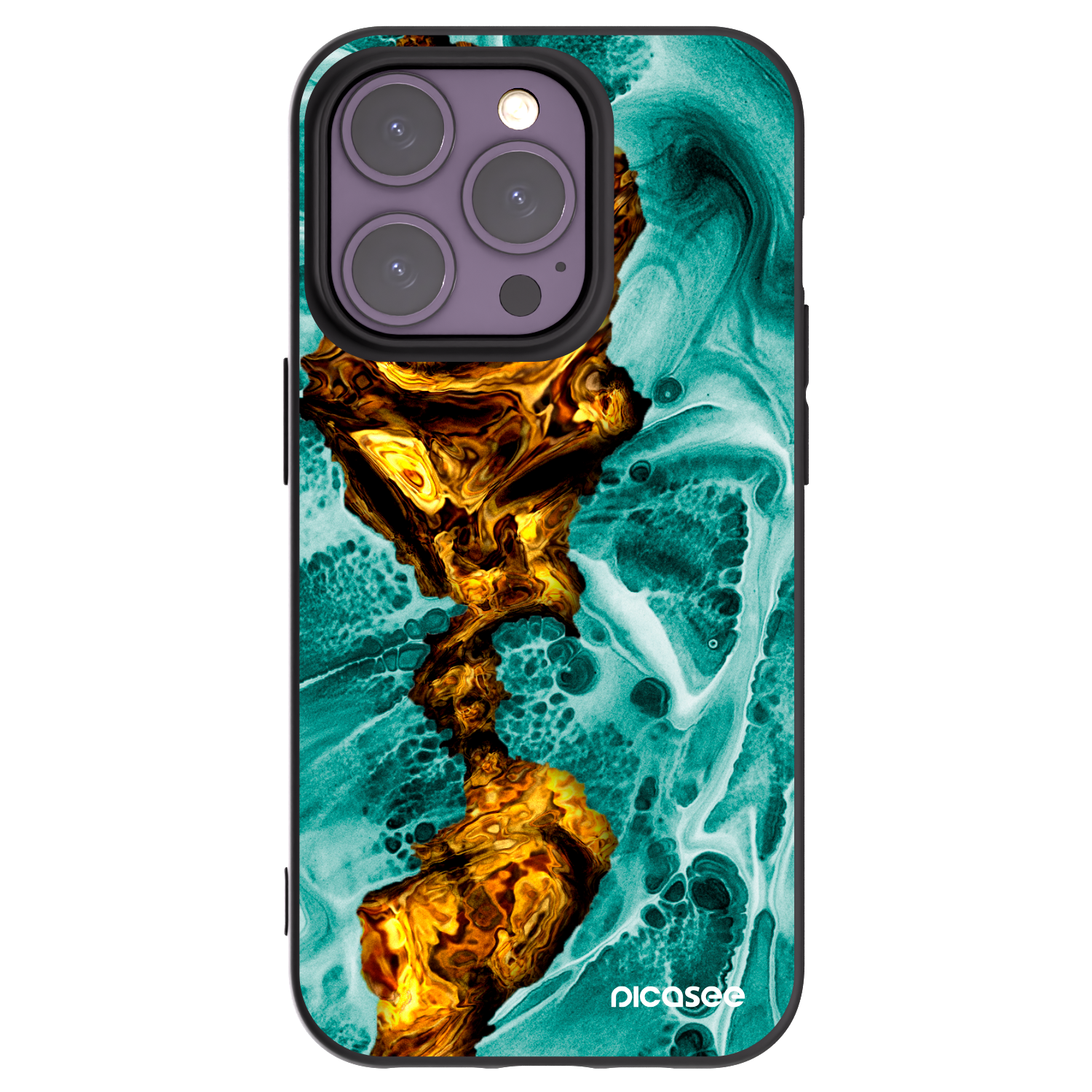 Picasee crna silikonska maskica za Apple iPhone 14 Pro - Goldsky