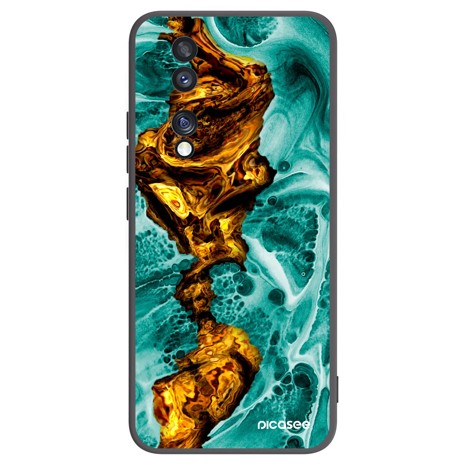 Picasee crna silikonska maskica za Honor 70 - Goldsky