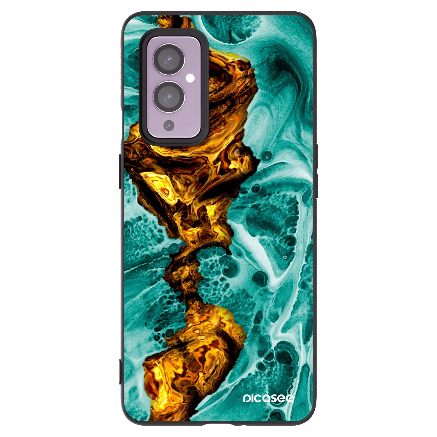 Picasee crna silikonska maskica za OnePlus 9 - Goldsky