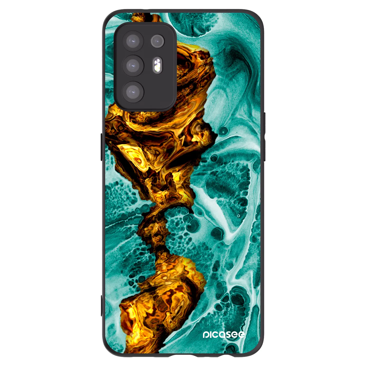 Picasee crna silikonska maskica za OPPO A94 5G - Goldsky