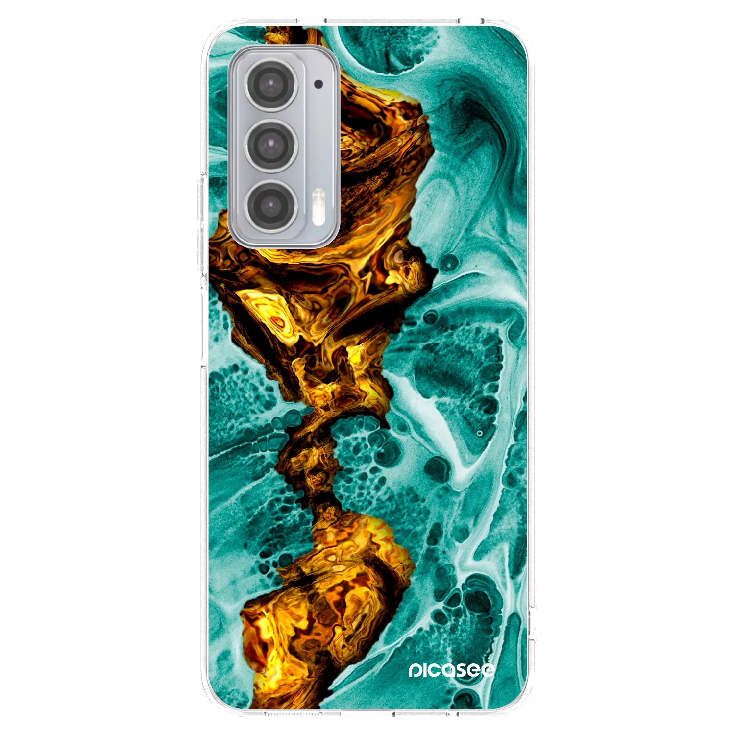 Picasee silikonska prozirna maskica za Motorola Edge 20 - Goldsky