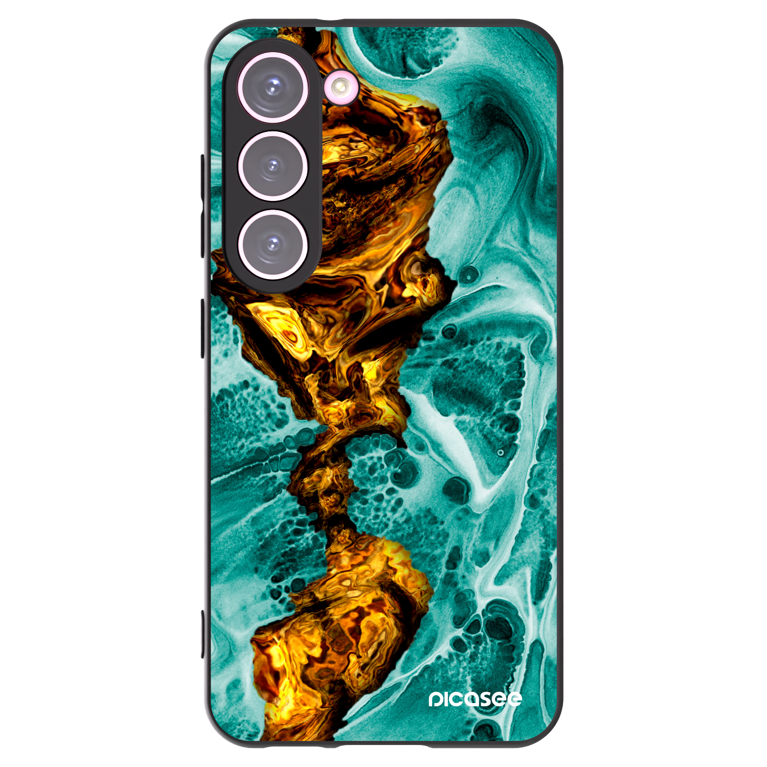 Picasee crna silikonska maskica za Samsung Galaxy S23 5G - Goldsky