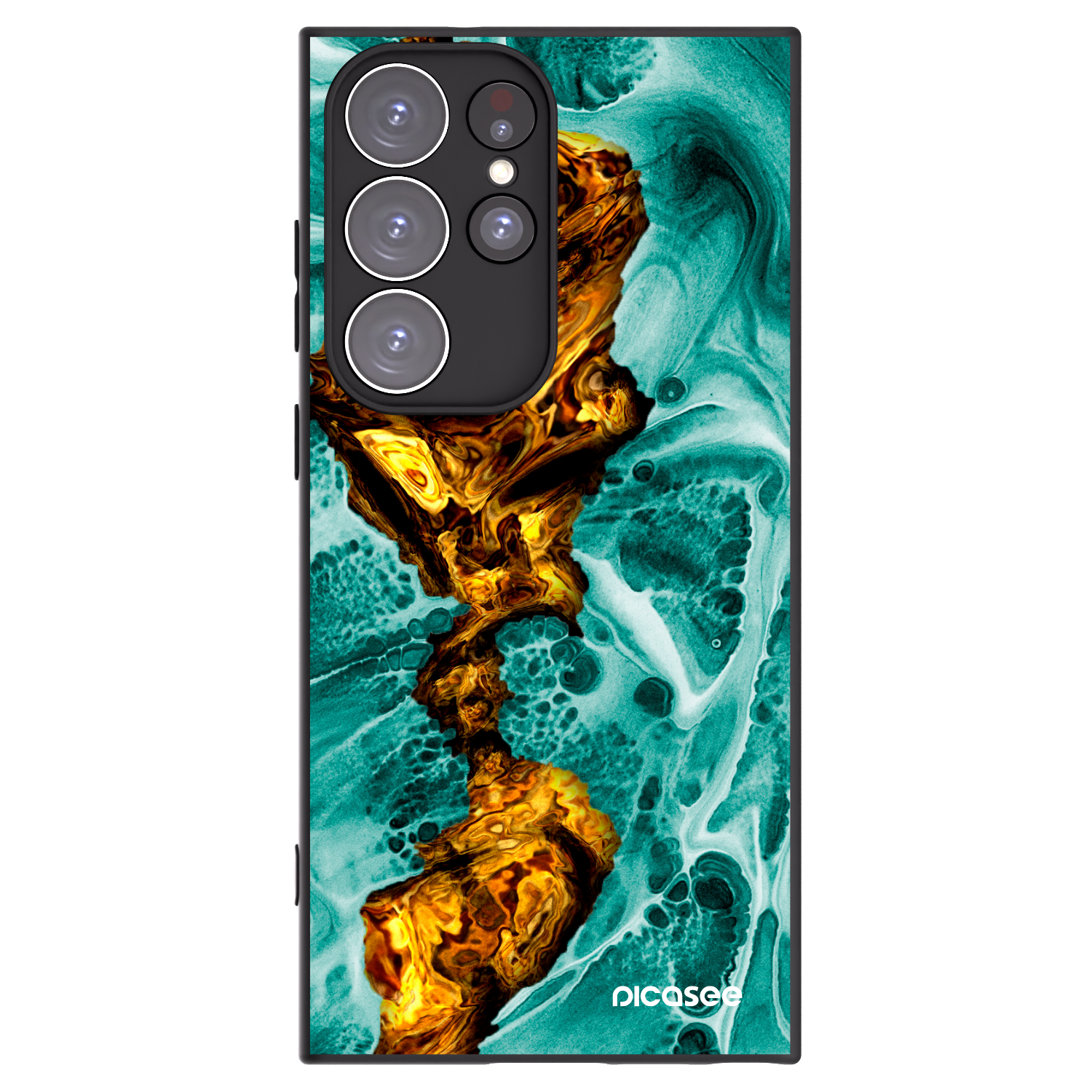 Picasee crna silikonska maskica za Samsung Galaxy S23 Ultra 5G - Goldsky