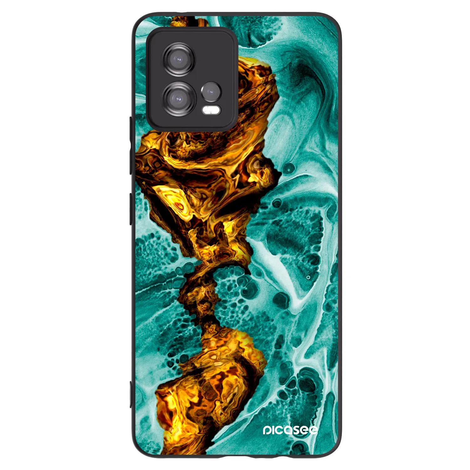 Picasee crna silikonska maskica za Motorola Moto G72 - Goldsky
