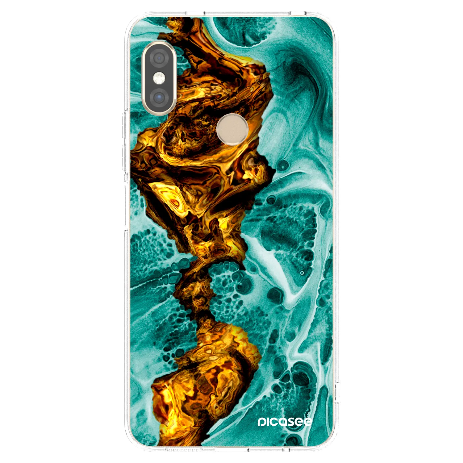Picasee silikonska prozirna maskica za Xiaomi Redmi Note 5 Global - Goldsky
