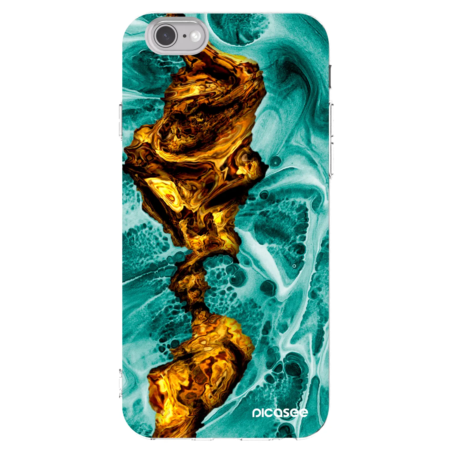Picasee silikonska prozirna maskica za Apple iPhone 6/6S - Goldsky