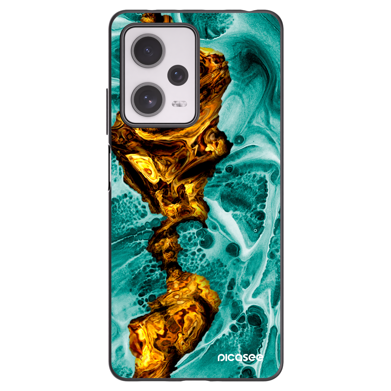 Picasee crna silikonska maskica za Xiaomi Redmi Note 12 Pro+ 5G - Goldsky