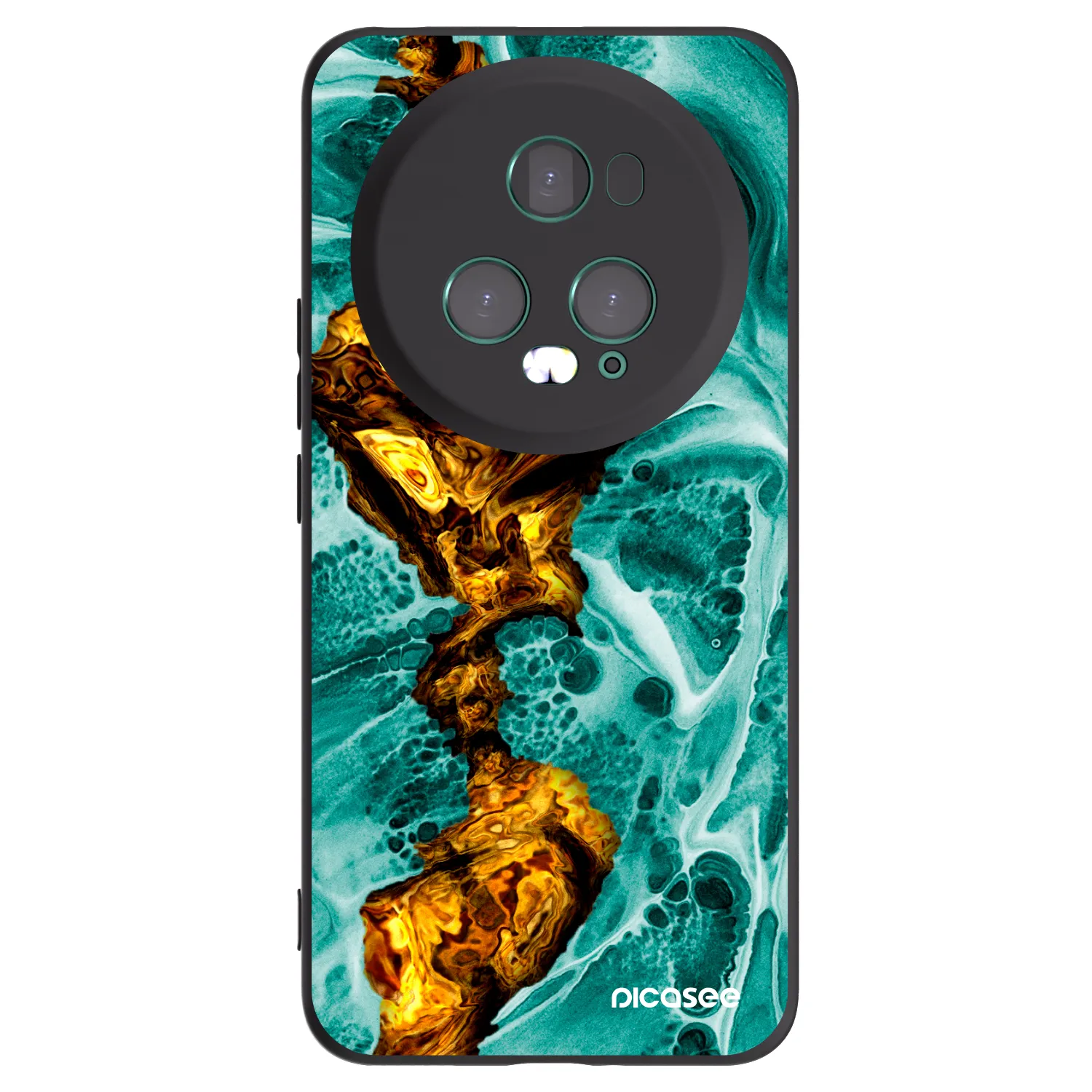 Picasee crna silikonska maskica za Honor Magic5 Pro - Goldsky