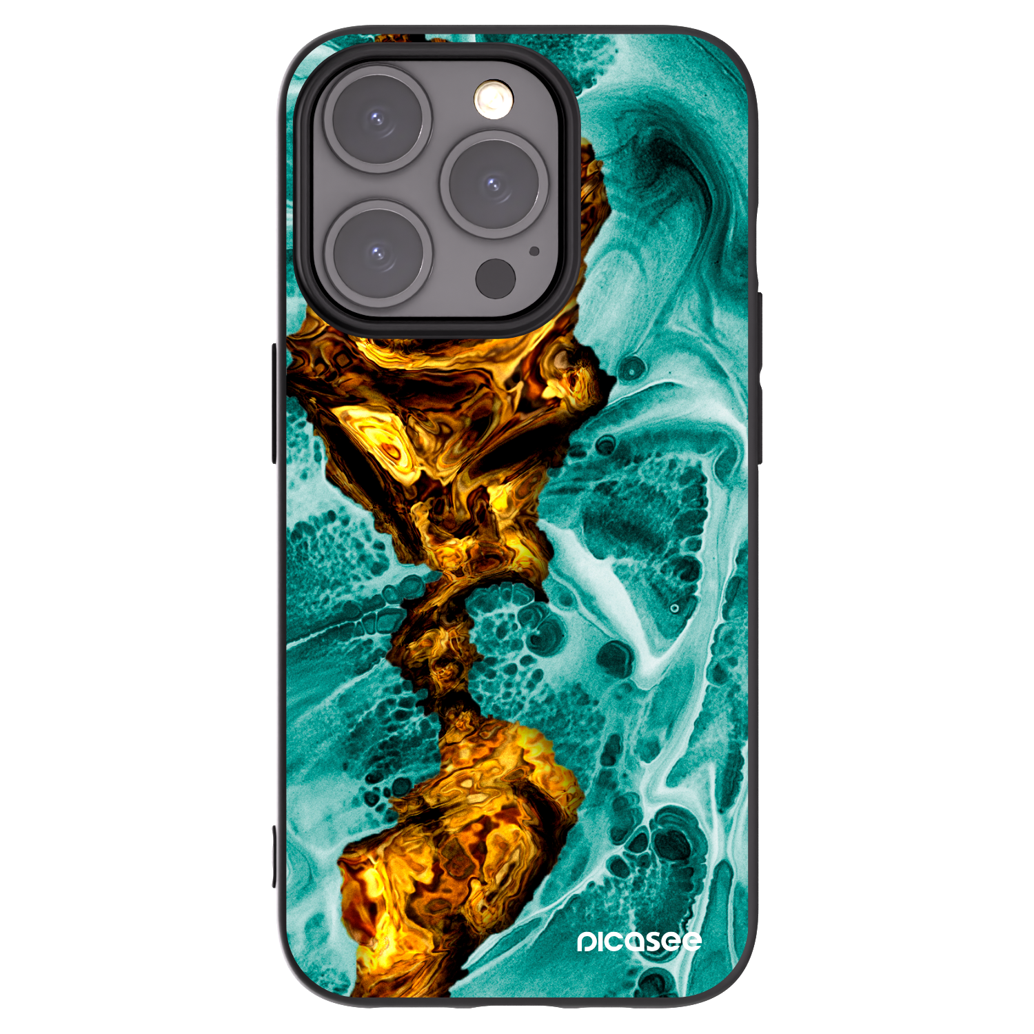 Picasee crna silikonska maskica za Apple iPhone 15 Pro - Goldsky