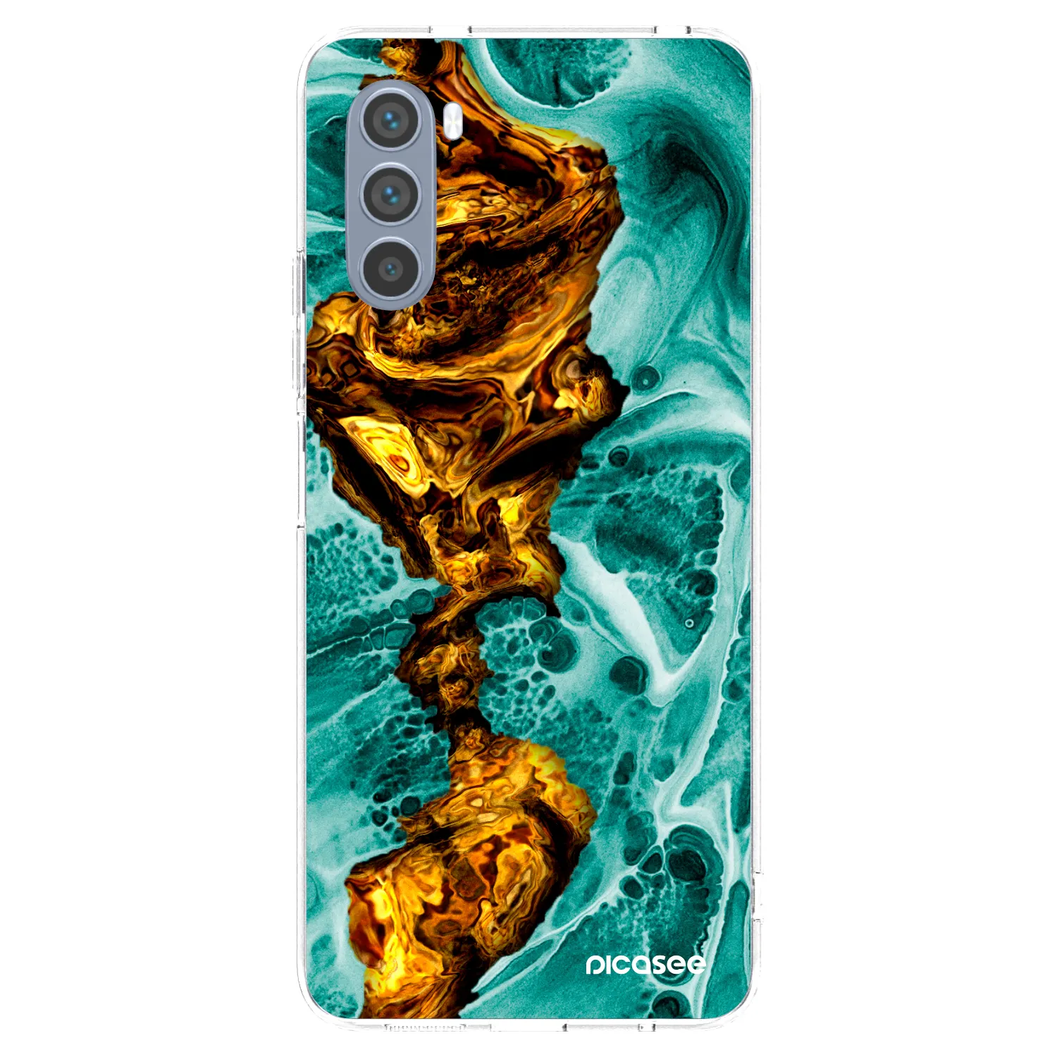 Picasee silikonska prozirna maskica za Motorola Moto G62 - Goldsky