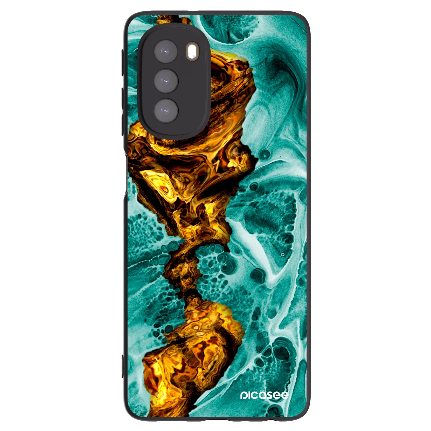 Picasee crna silikonska maskica za Motorola Moto G51 - Goldsky