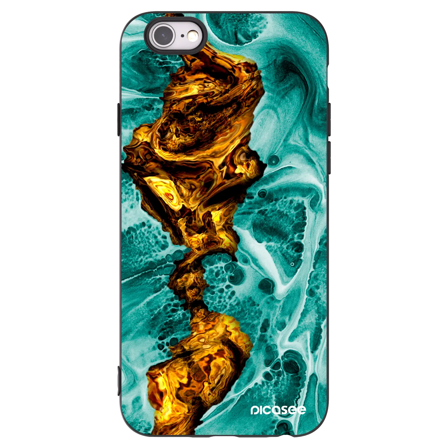Picasee crna silikonska maskica za Apple iPhone 6/6S - Goldsky