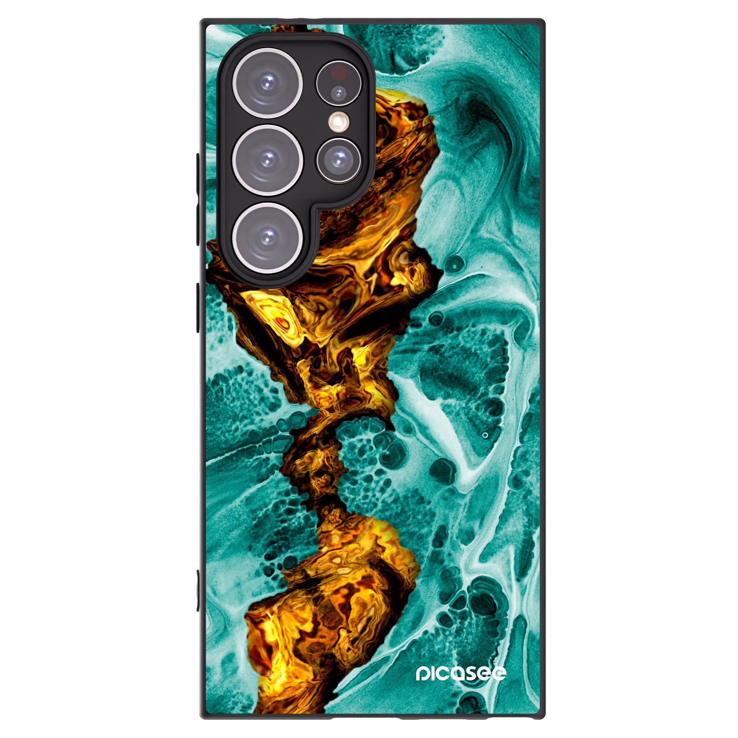 Picasee crna silikonska maskica za Samsung Galaxy S24 Ultra S928B 5G - Goldsky