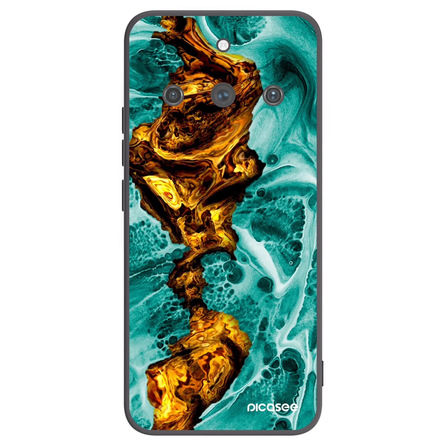Picasee crna silikonska maskica za Realme 11 Pro+ - Goldsky