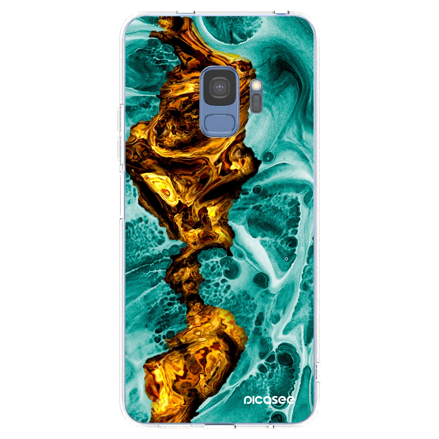 Picasee silikonska prozirna maskica za Samsung Galaxy S9 G960F - Goldsky
