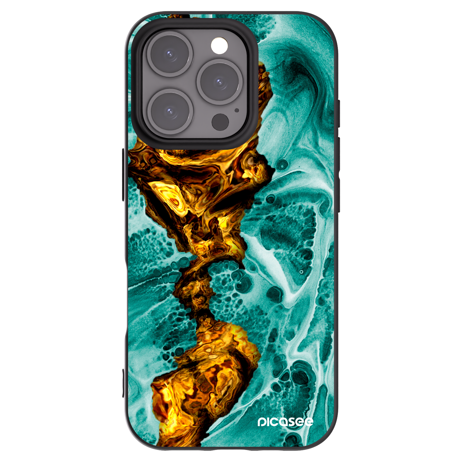 Picasee crna silikonska maskica za Apple iPhone 16 Pro - Goldsky