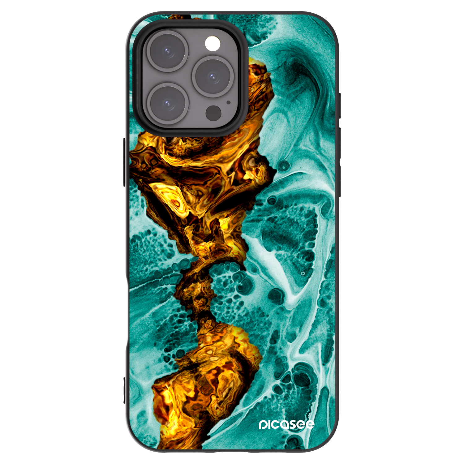 Picasee crna silikonska maskica za Apple iPhone 16 Pro Max - Goldsky