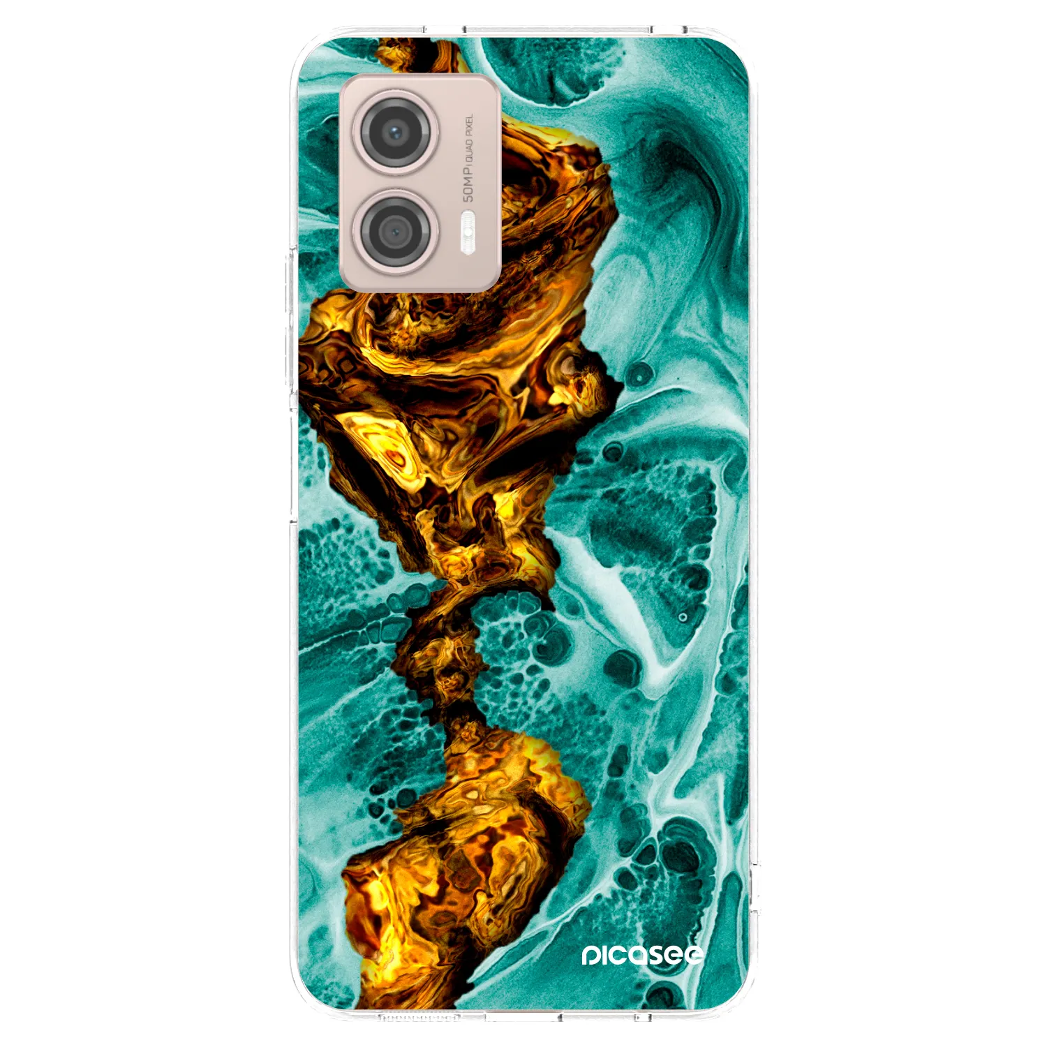 Picasee silikonska prozirna maskica za Motorola Moto G53 5G - Goldsky