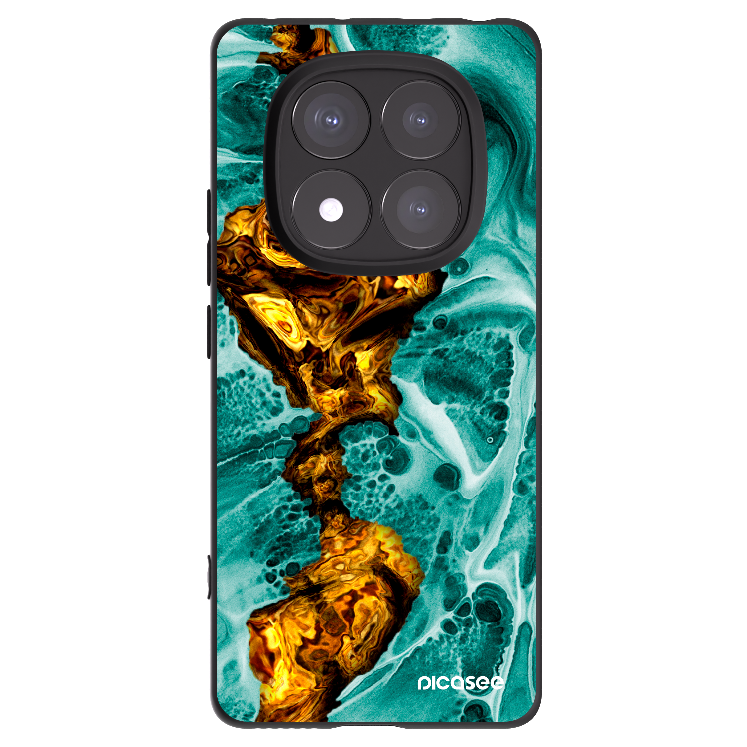 Picasee crna silikonska maskica za Xiaomi Redmi Note 14 Pro+ 5G - Goldsky