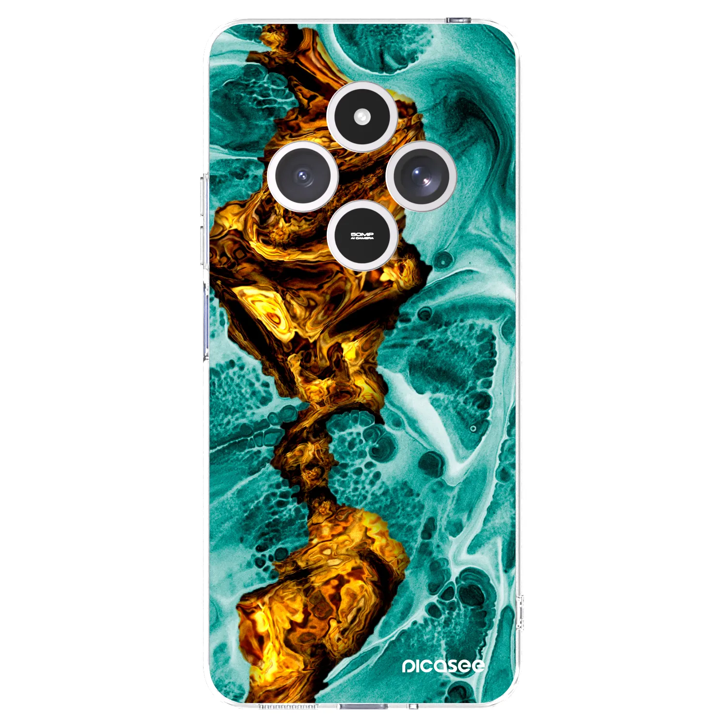 Picasee silikonska prozirna maskica za Xiaomi Redmi 14C - Goldsky