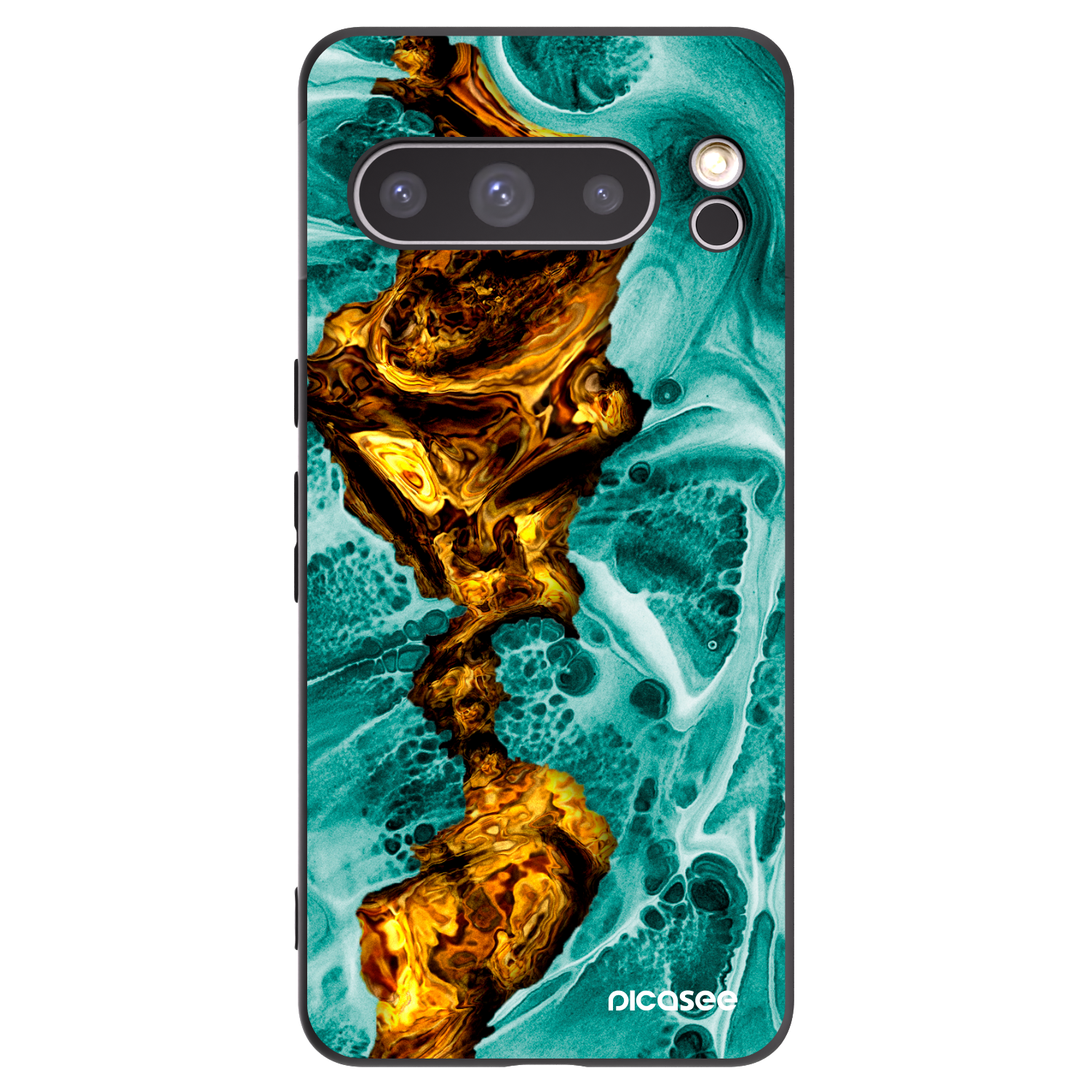 Picasee crna silikonska maskica za Google Pixel 8 Pro - Goldsky