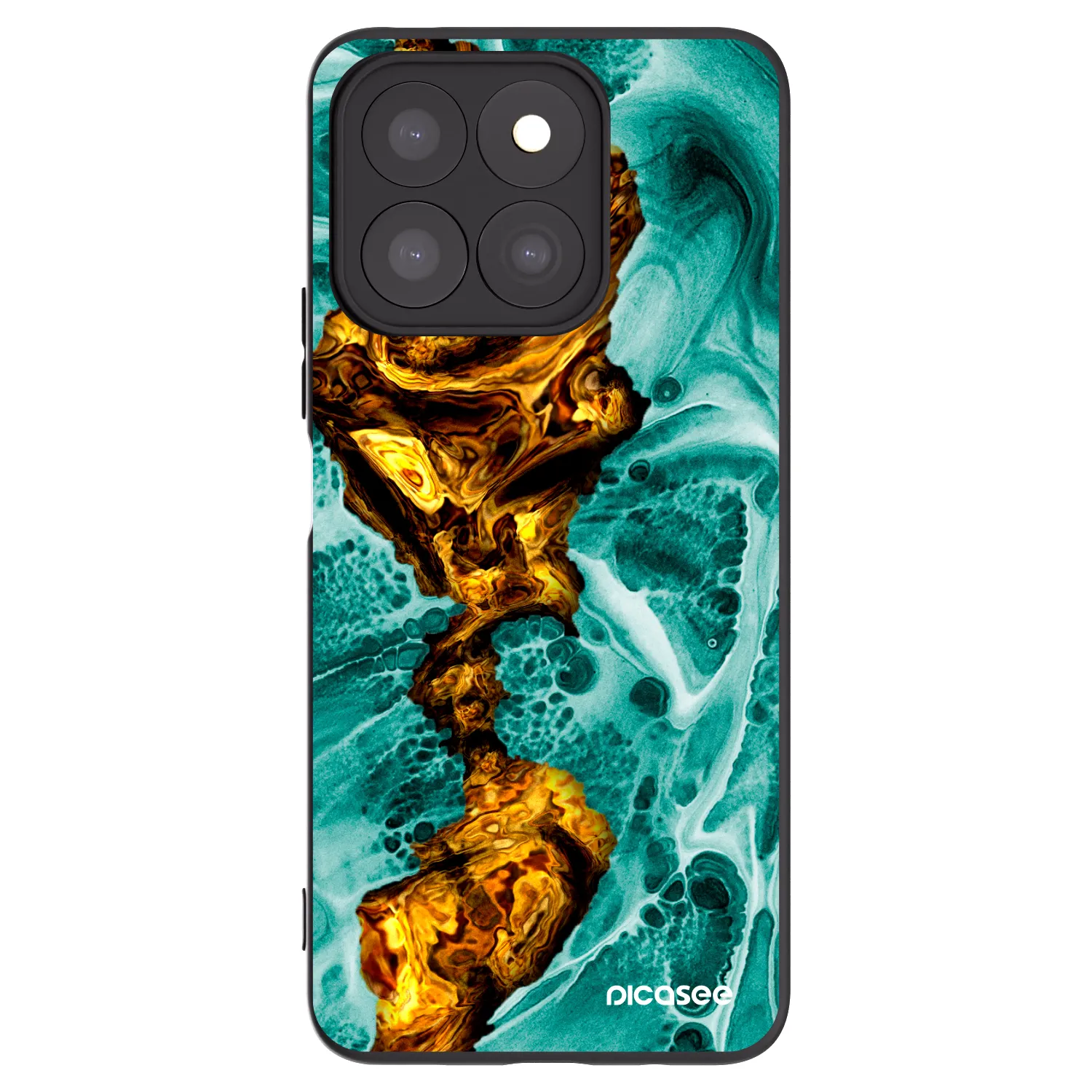 Picasee crna silikonska maskica za Honor X8c - Goldsky