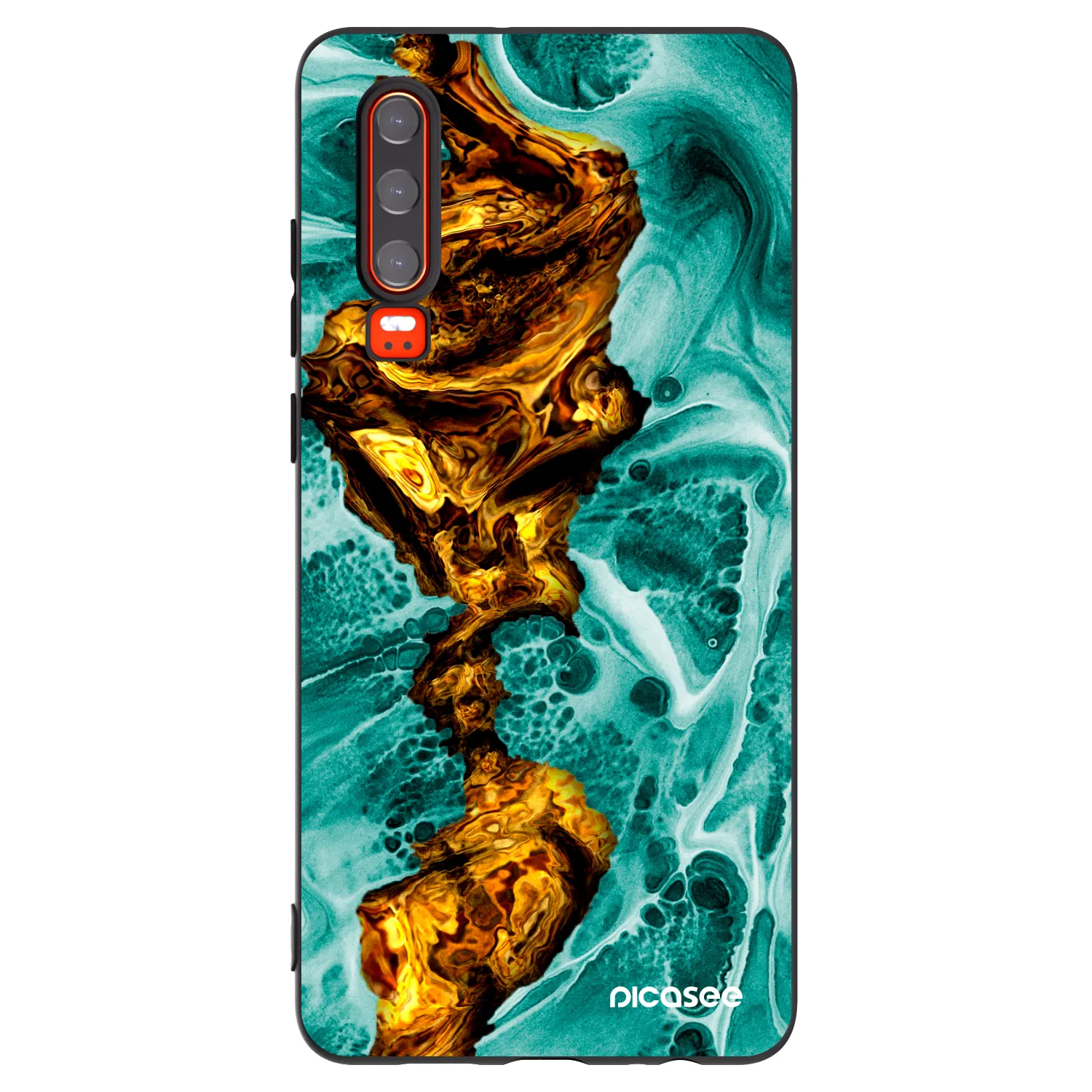 Picasee crna silikonska maskica za Huawei P30 - Goldsky