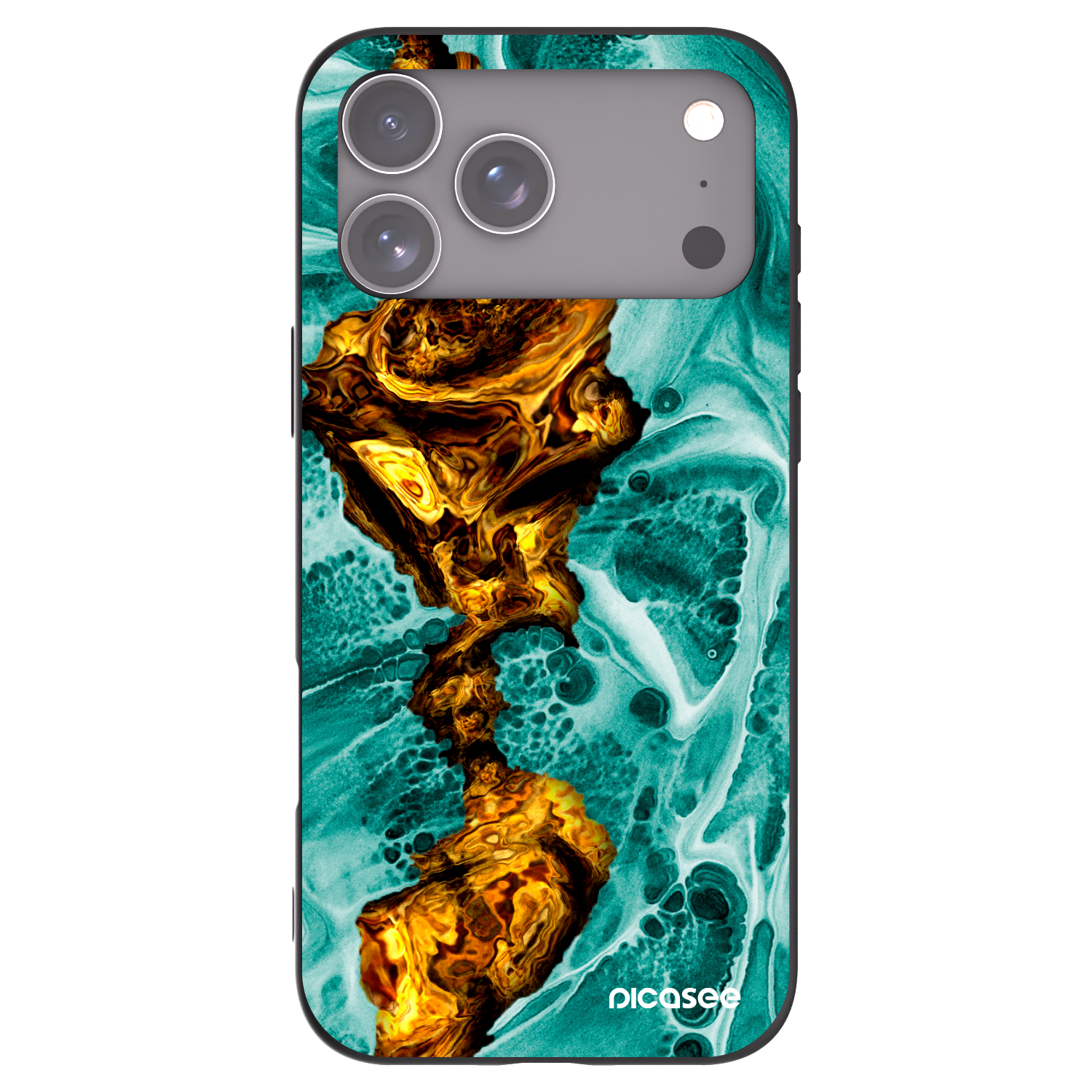 Picasee crna silikonska maskica za Apple iPhone 17 Pro Max - Goldsky