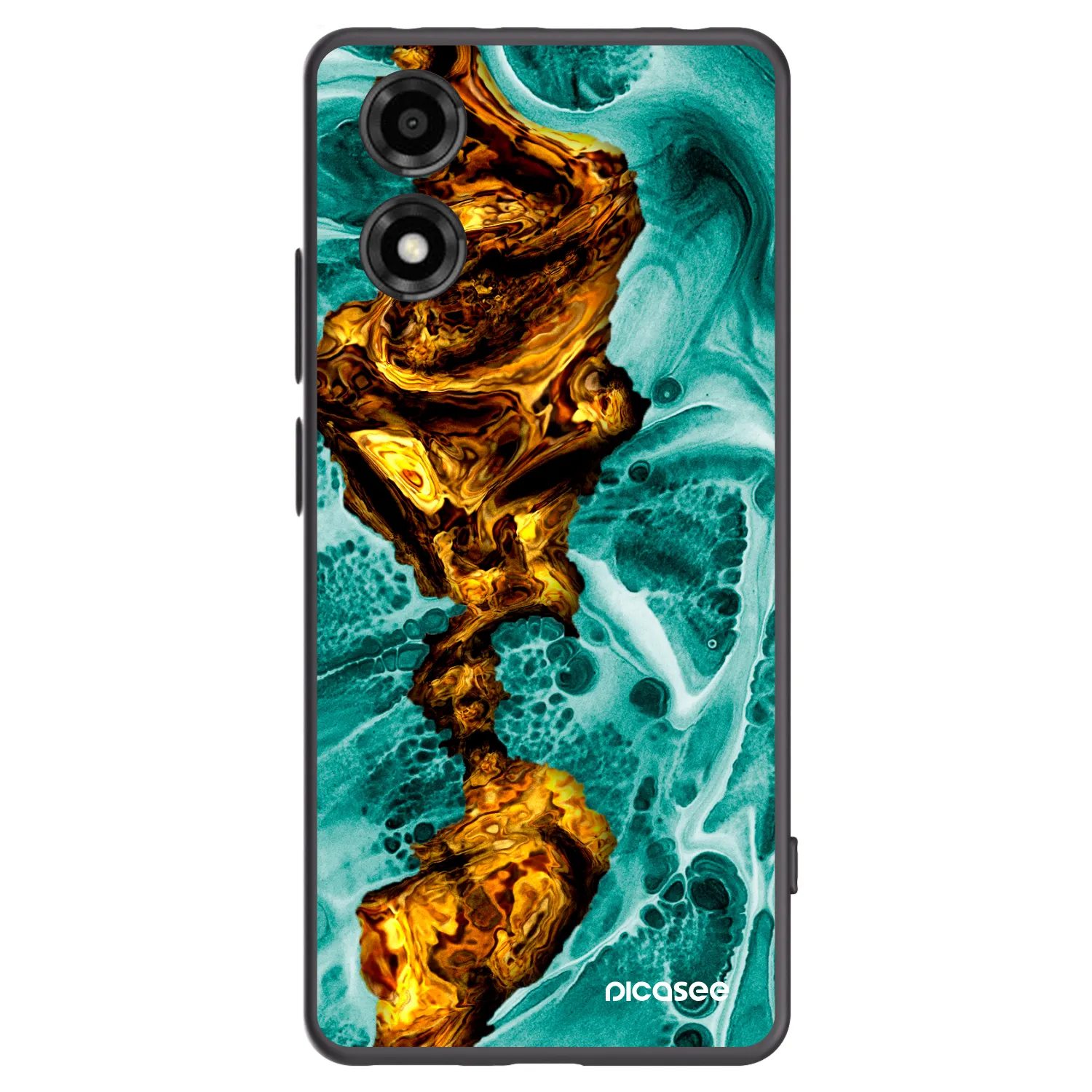 Picasee crna silikonska maskica za Motorola Moto E14 - Goldsky