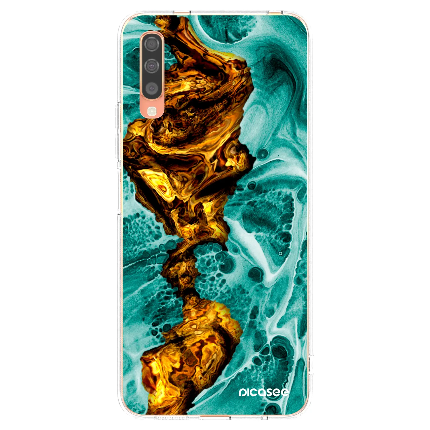 Picasee silikonska prozirna maskica za Samsung Galaxy A70 A705F - Goldsky