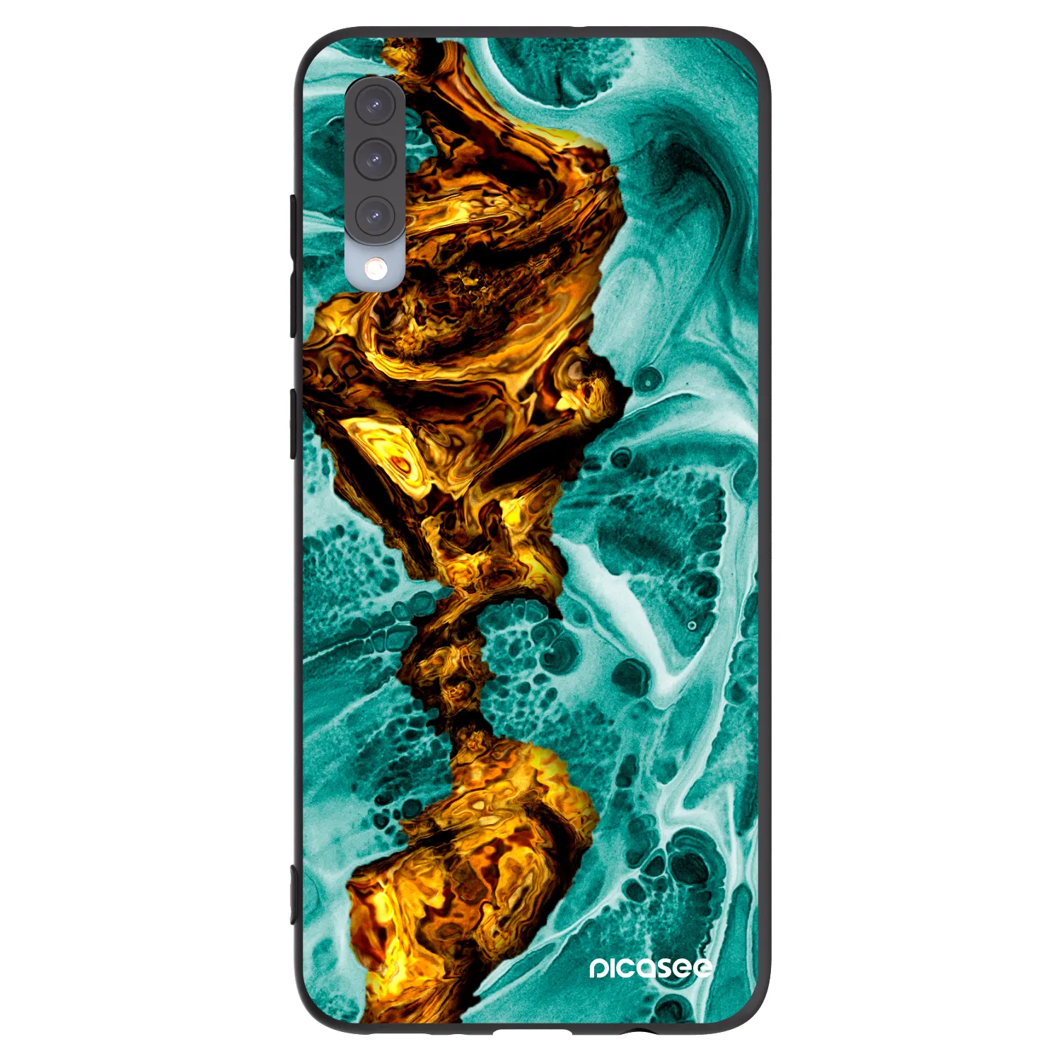 Picasee crna silikonska maskica za Samsung Galaxy A70 A705F - Goldsky