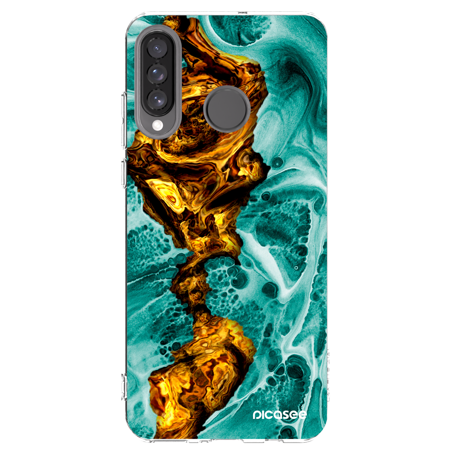 Picasee silikonska prozirna maskica za Huawei P30 Lite - Goldsky