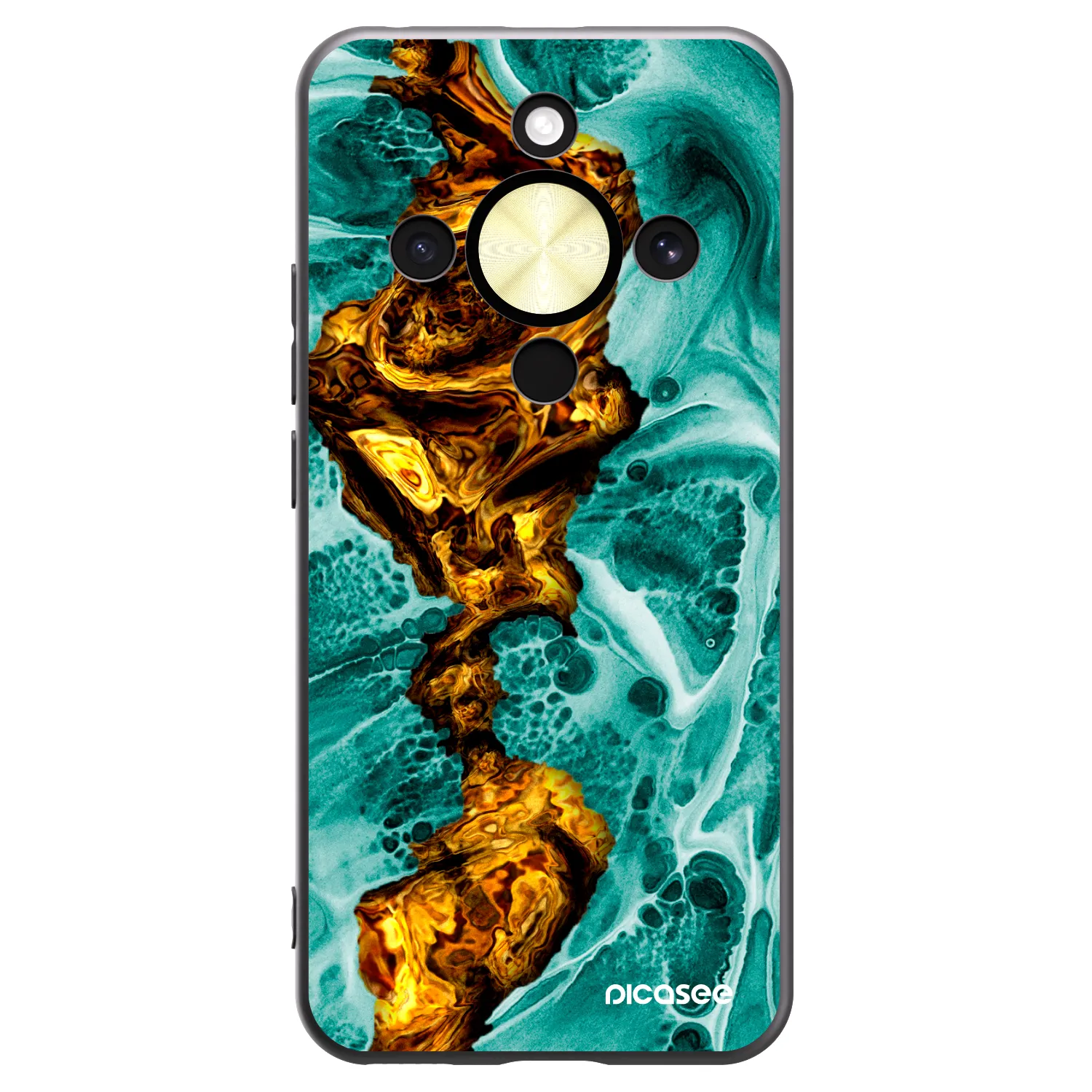Picasee crna silikonska maskica za Honor Magic8 Lite 5G - Goldsky