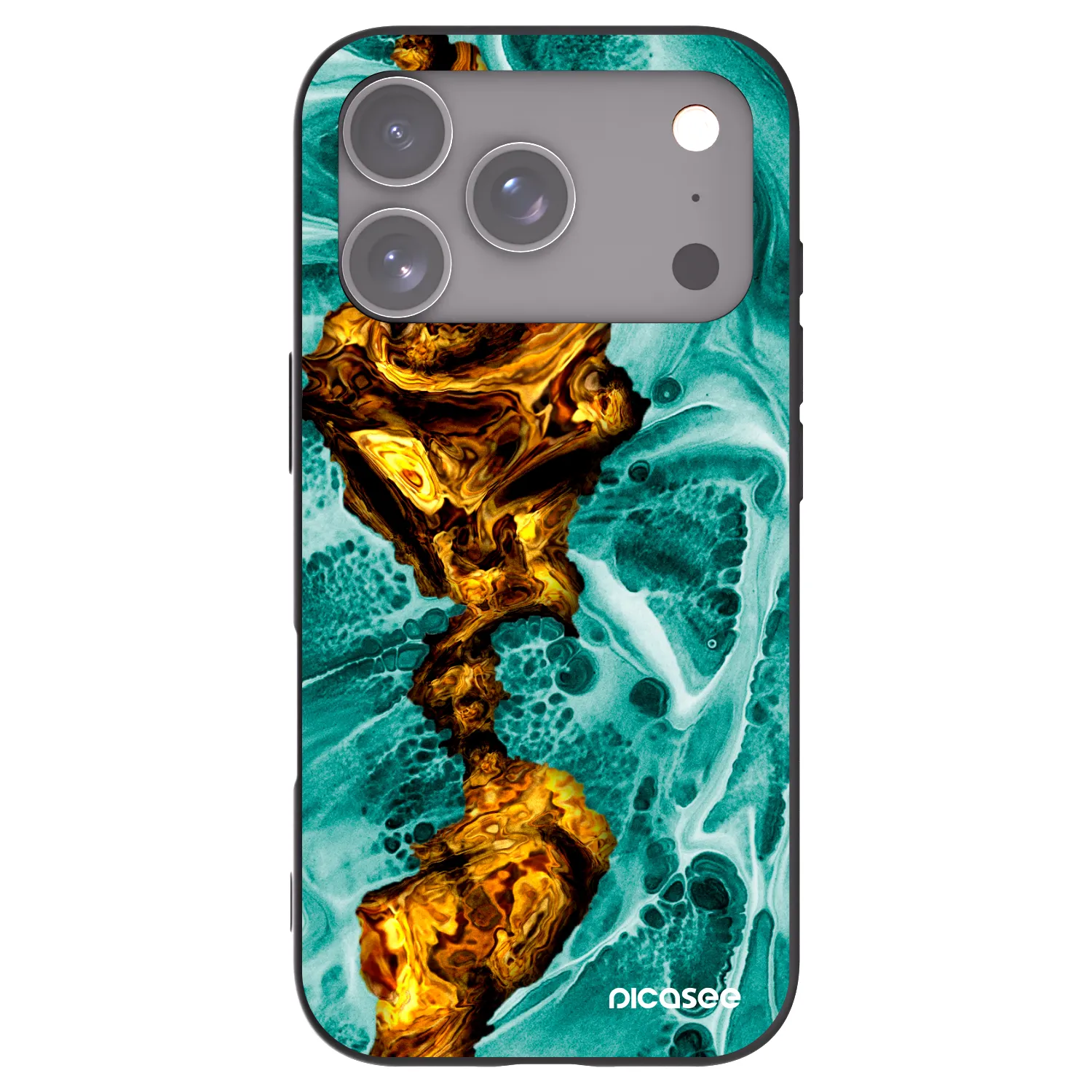 Picasee crna silikonska maskica za Apple iPhone 18 Pro - Goldsky