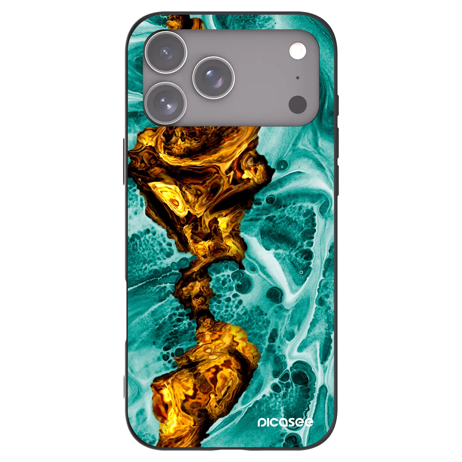 Picasee crna silikonska maskica za Apple iPhone 18 Pro Max - Goldsky
