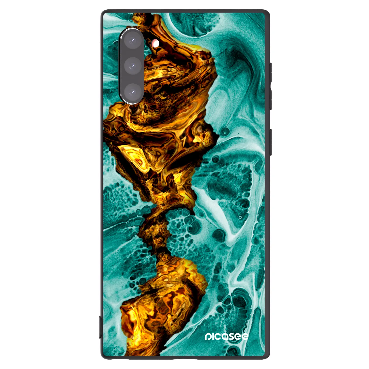 Picasee crna silikonska maskica za Samsung Galaxy Note 10 N970F - Goldsky