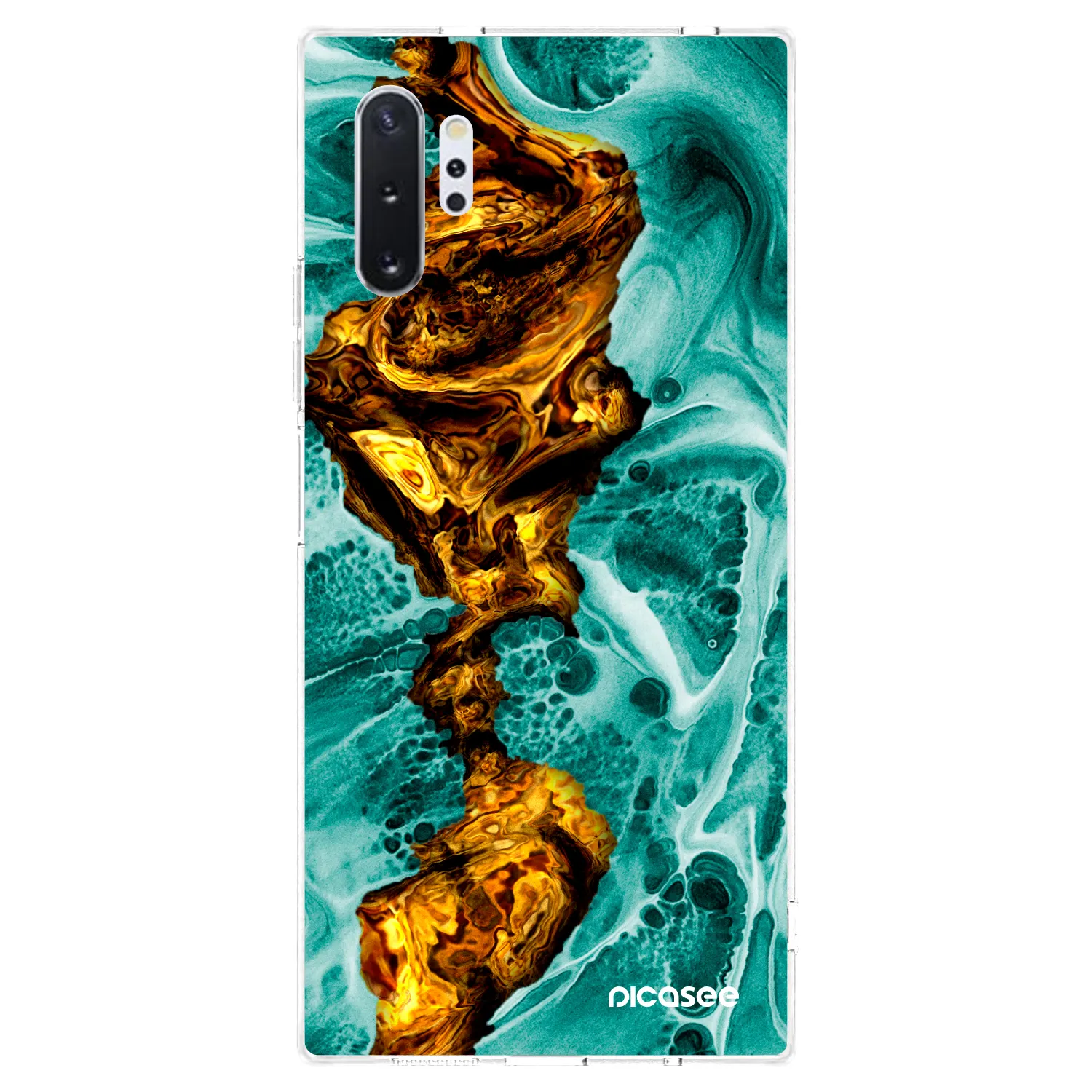 Picasee silikonska prozirna maskica za Samsung Galaxy Note 10+ N975F - Goldsky