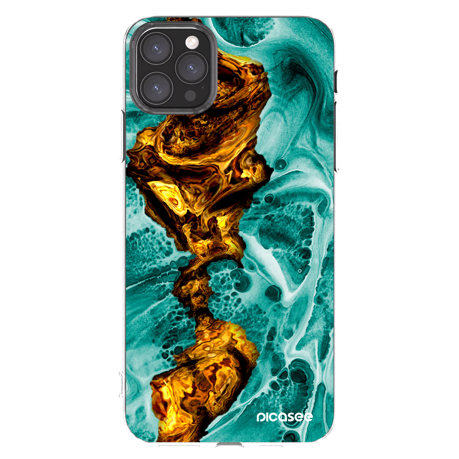 Picasee silikonska prozirna maskica za Apple iPhone 11 Pro Max - Goldsky