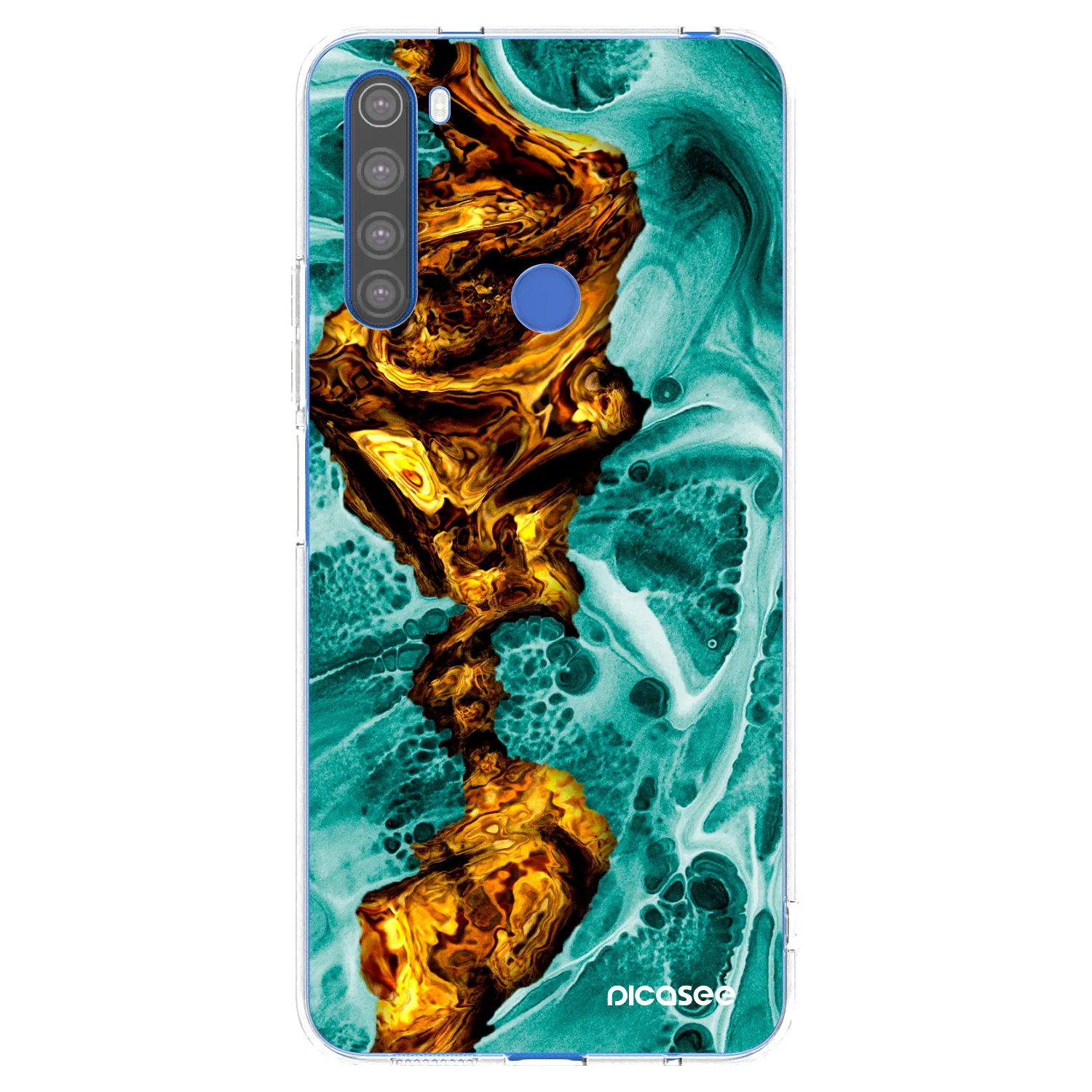 Picasee silikonska prozirna maskica za Xiaomi Redmi Note 8T - Goldsky