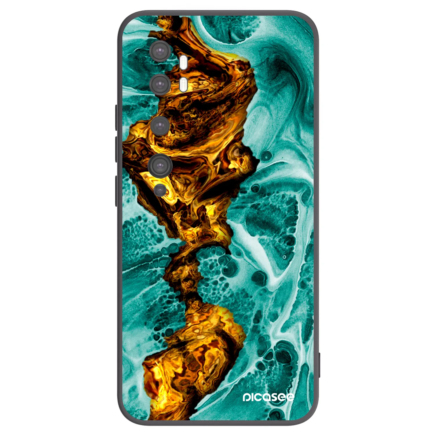 Picasee crna silikonska maskica za Xiaomi Mi Note 10 (Pro) - Goldsky